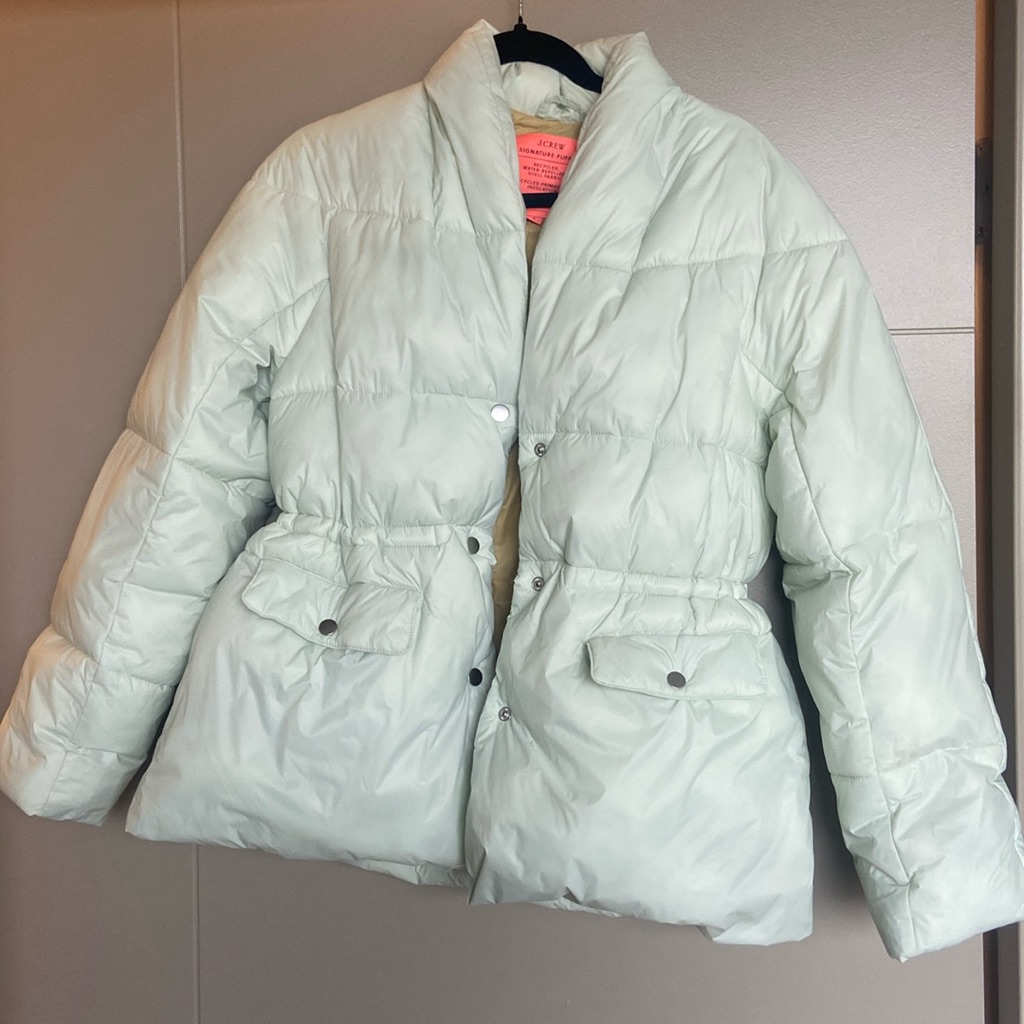 J. Crew Mint Puffer Jacket